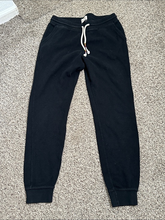 Pact Pants - Pact organic cotton Black Thermal Jogger Pants with Drawstring size s